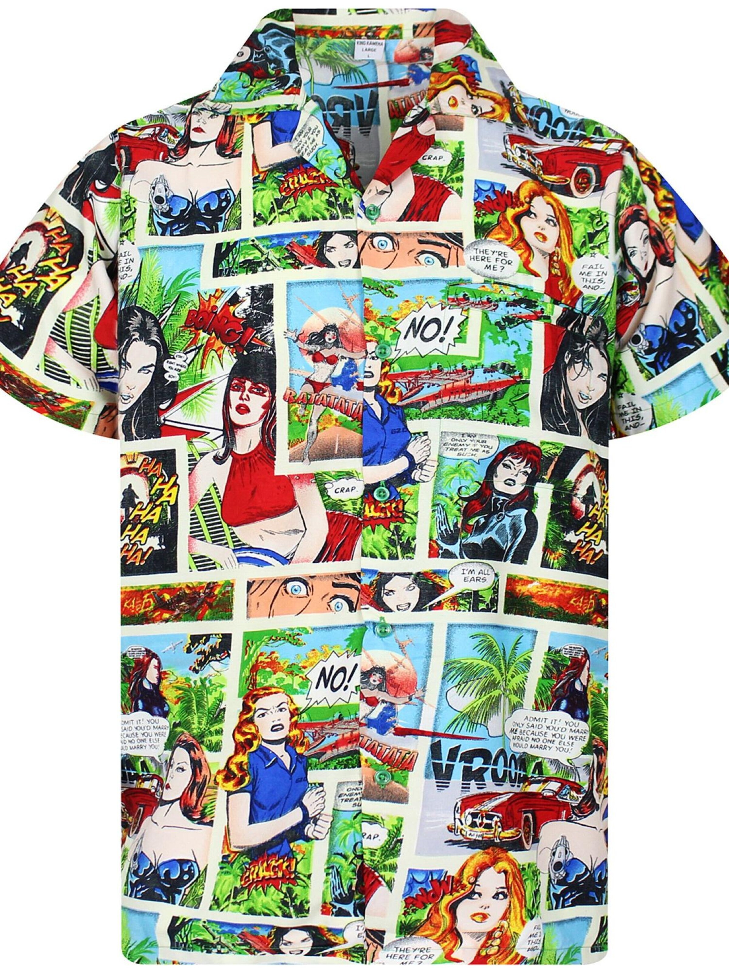 King Kameha Shirt 'Comic' in Gemengde kleuren: voorkant