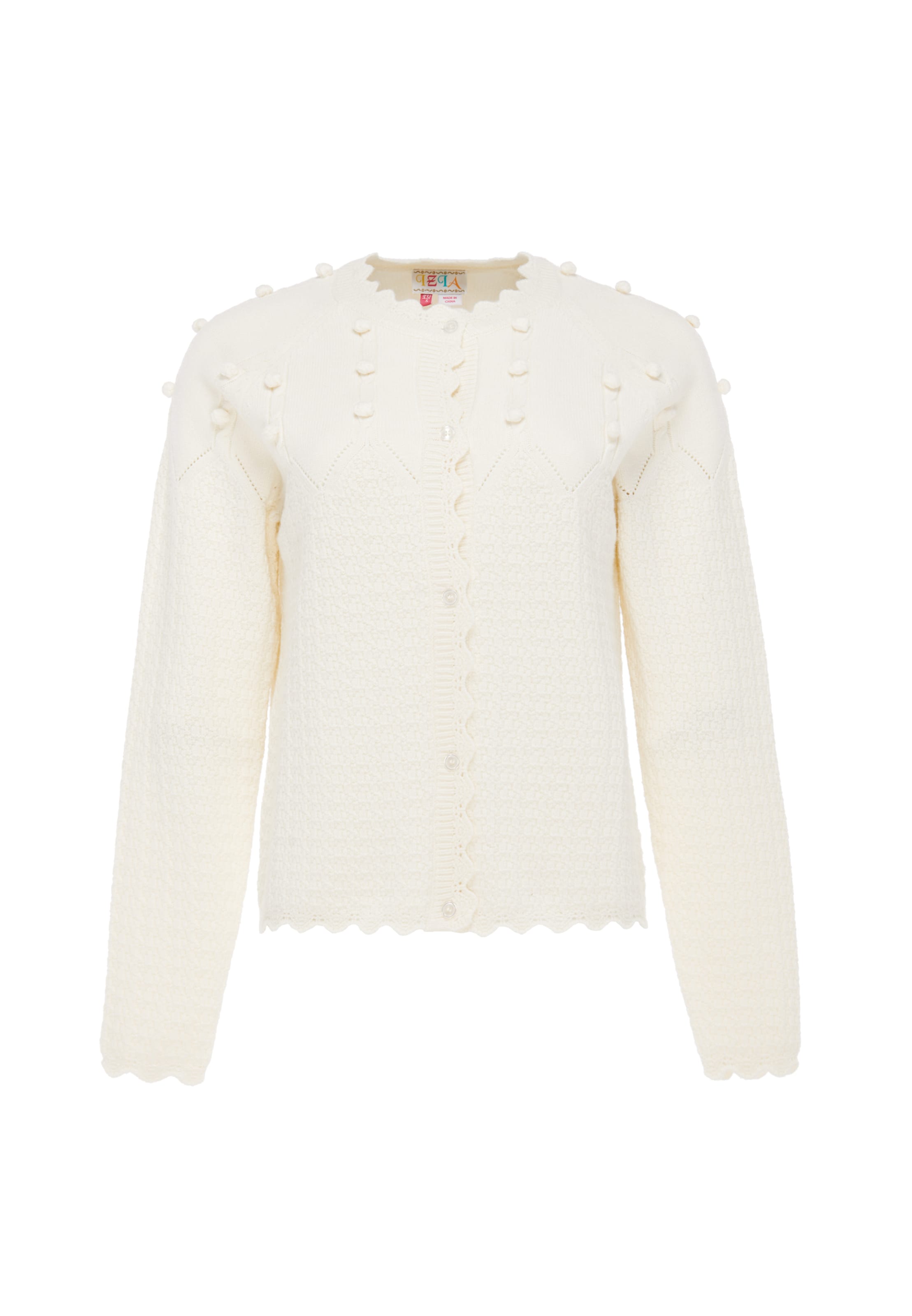 IZIA Gebreid vest in Wit: voorkant