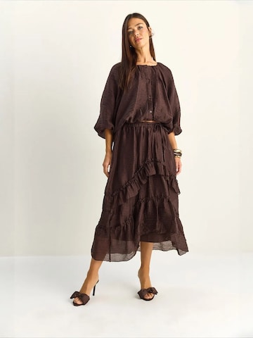 Chemisier Bianco Lucci en marron