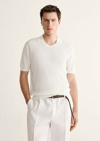 MANGO MAN Sweater 'Gobi' in White: front