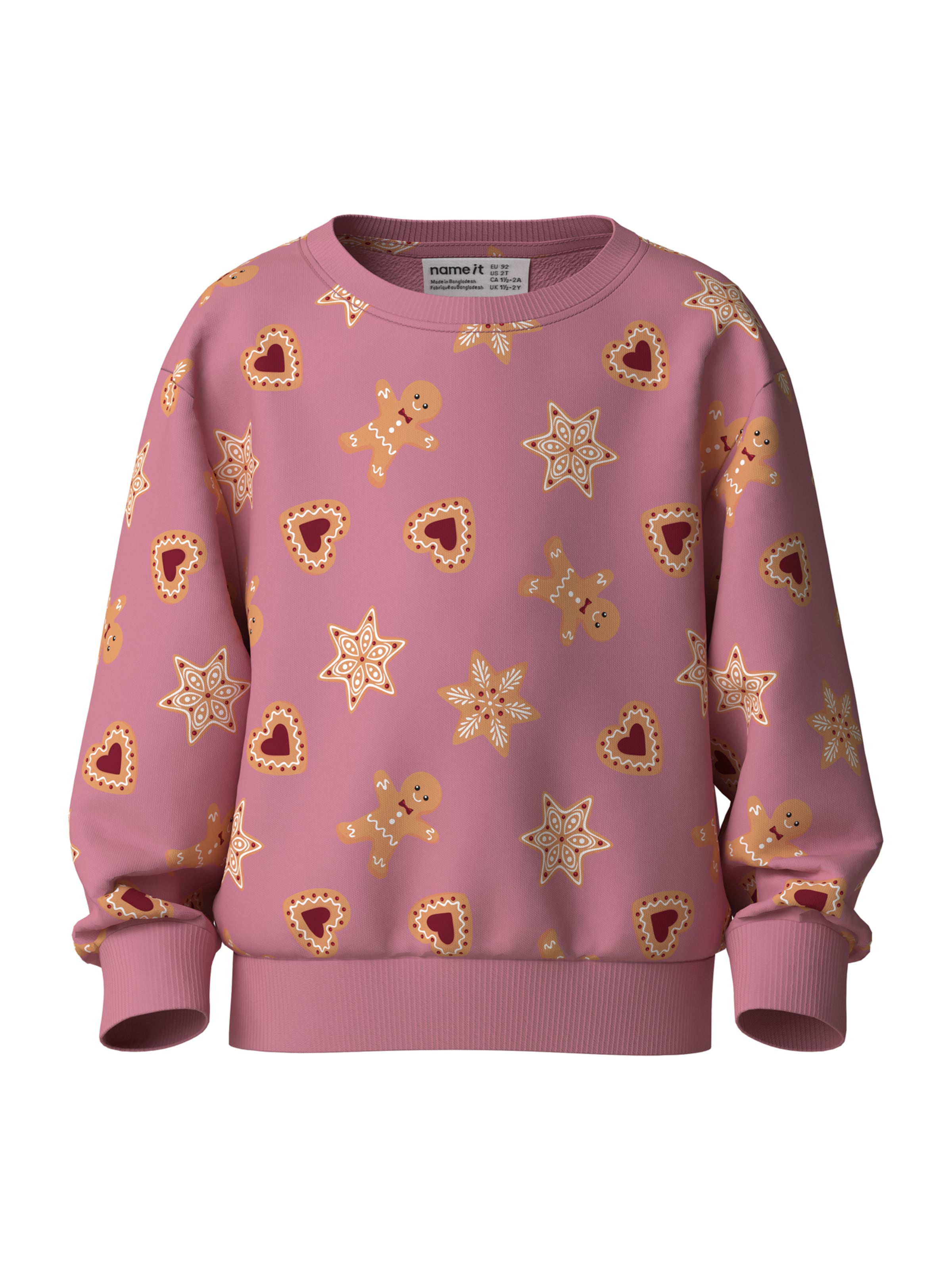 NAME ITSweater majica 'NMFVERTRUD' - roza boja: prednji dio