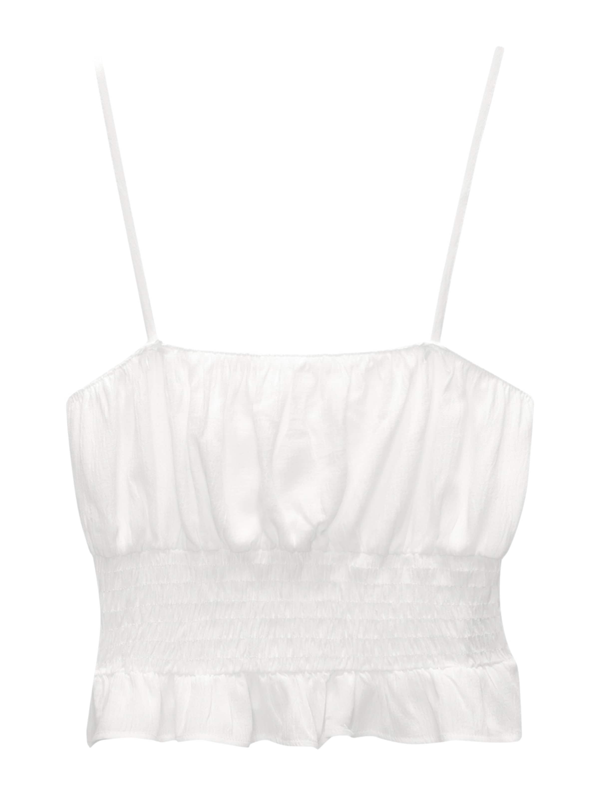 Top de la Pull&Bear pe alb: față