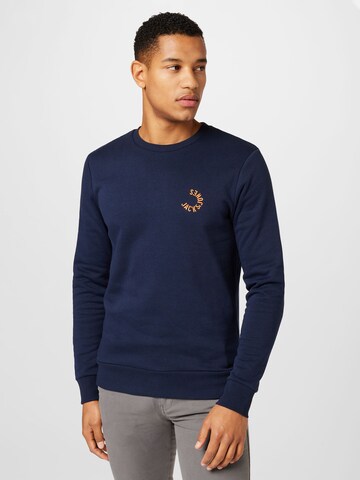 JACK & JONES Sweatshirt 'BLUR' in Blauw: voorkant