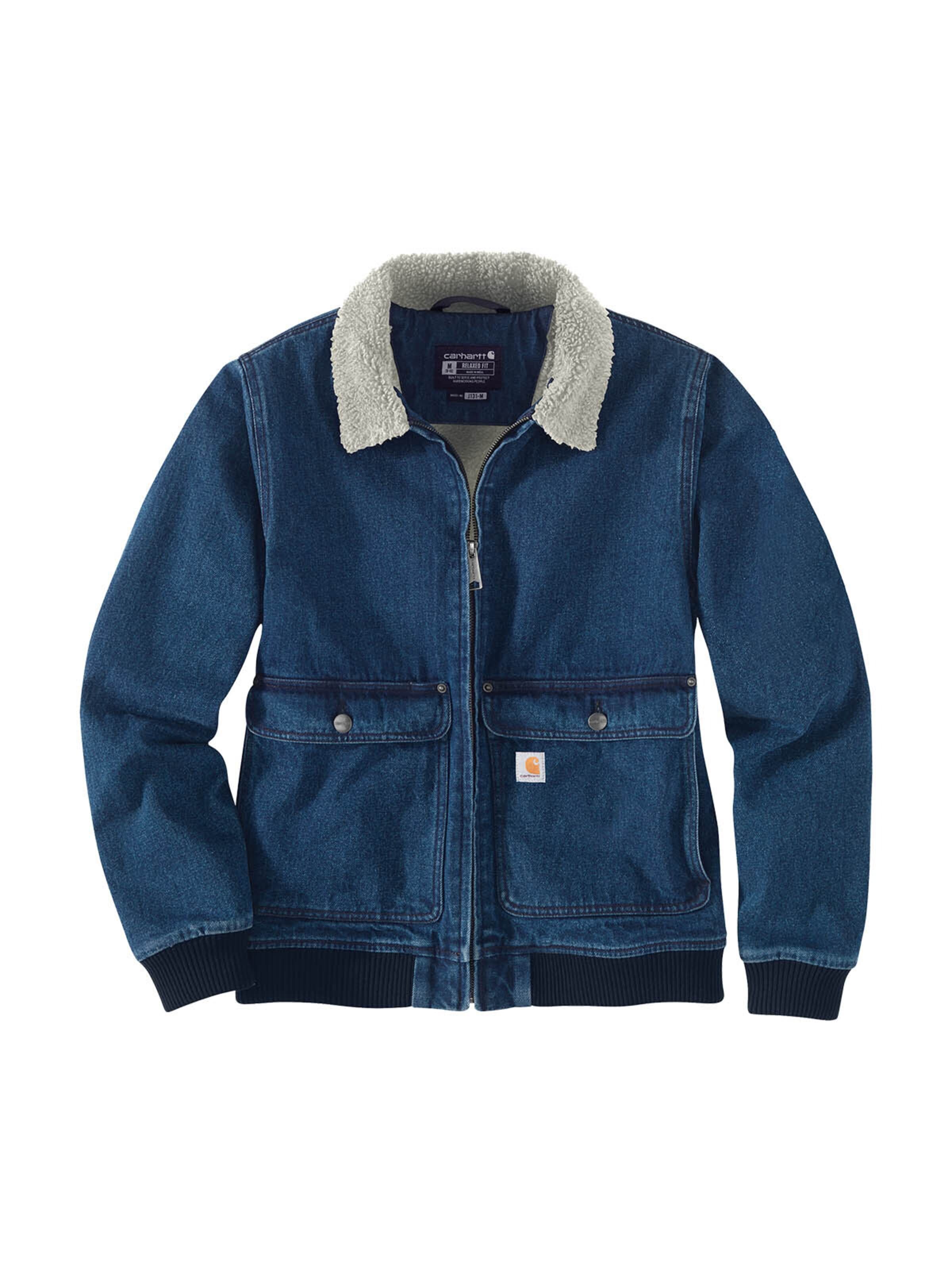Carhartt WIP Fleecejacke 'Jeansjacke in blau'‌‌ in XS in blau, Produktansicht