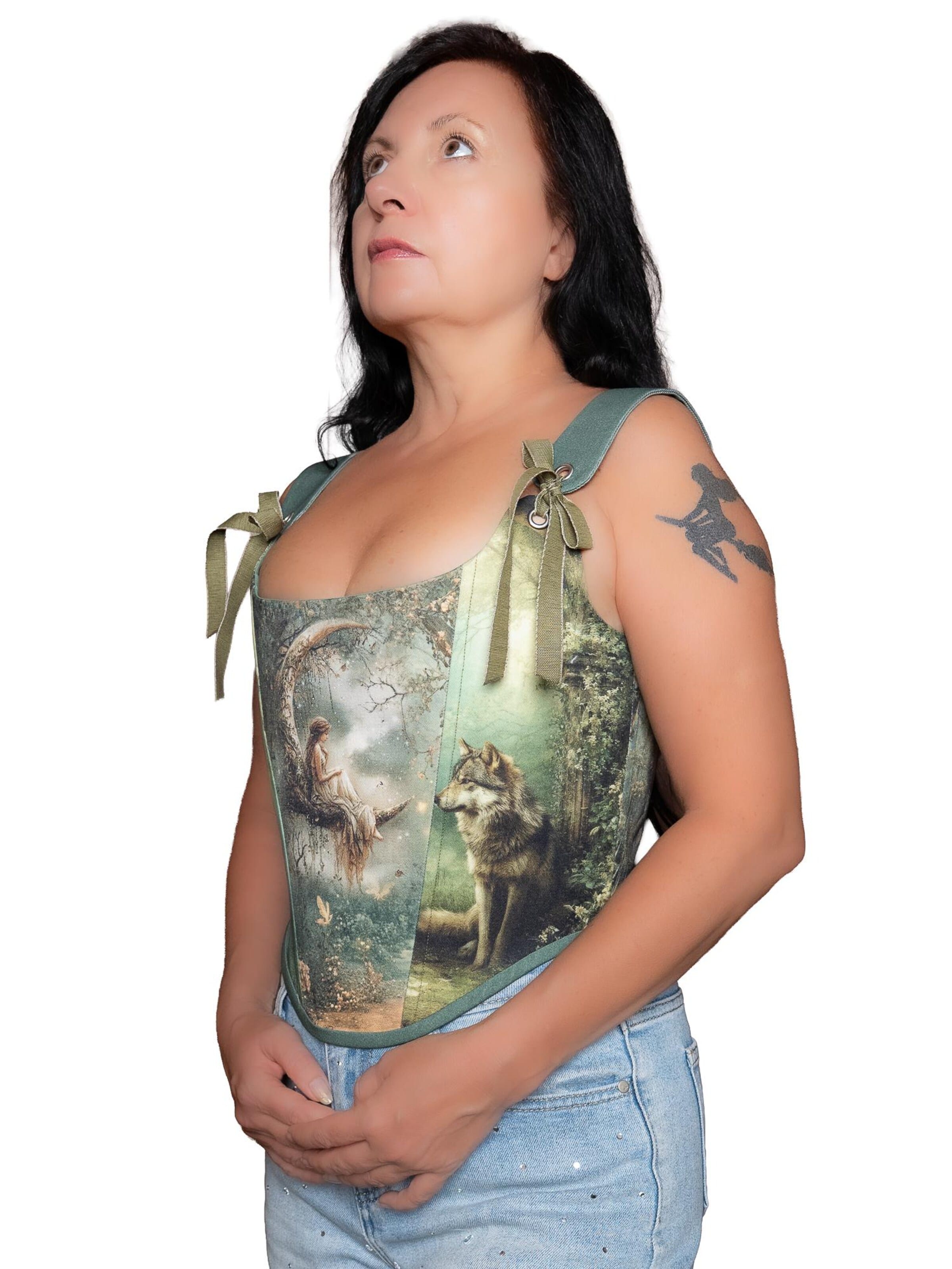 Corsetto 'Girl on the Moon' di VIADALINNO in verde