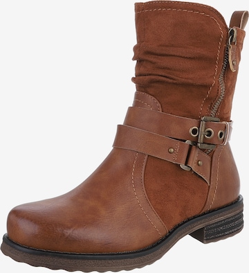 Ital-Design Ankle Boots in Brown: front