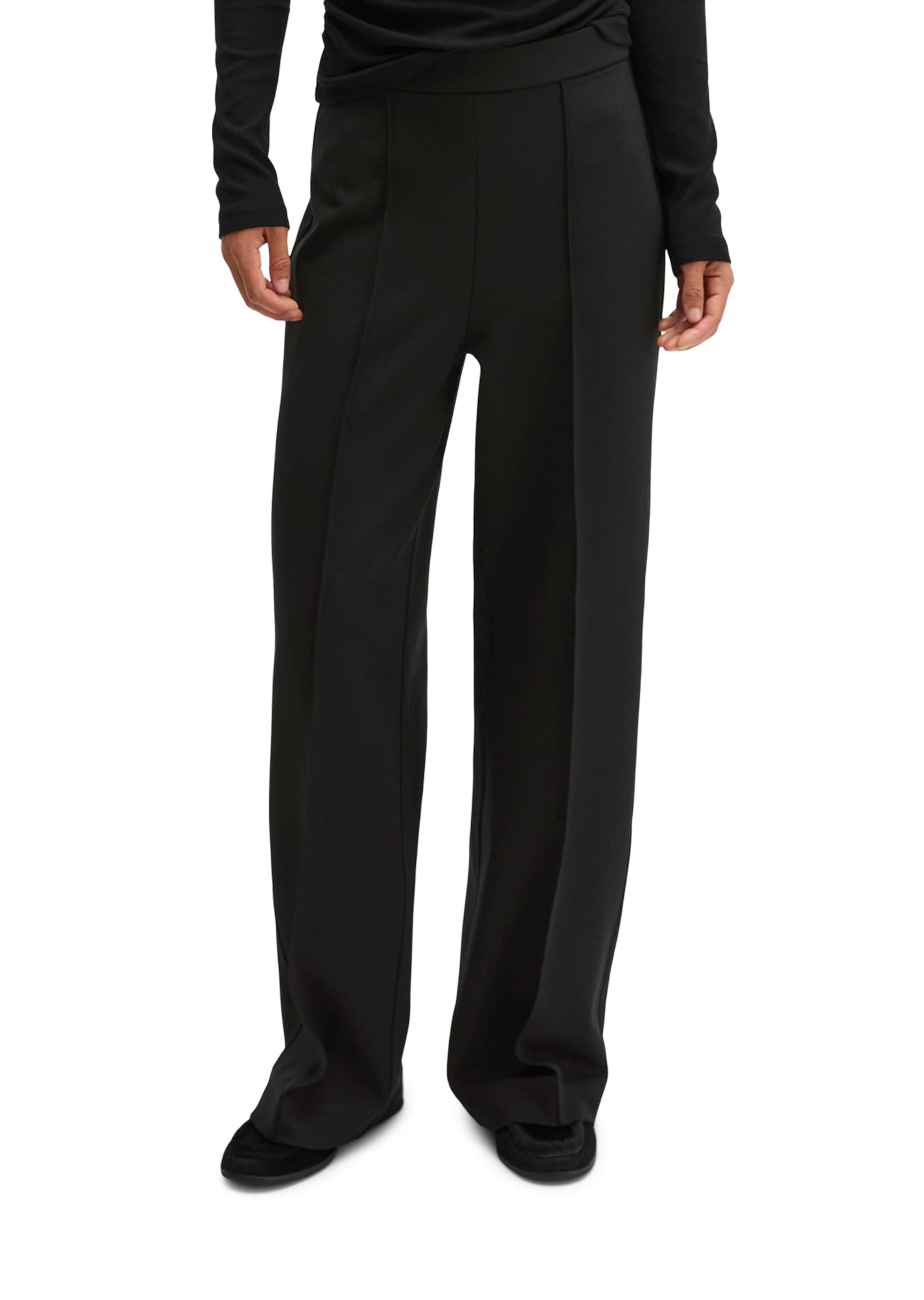 Wide Leg Pantalon à plis Marc O'Polo en noir : devant