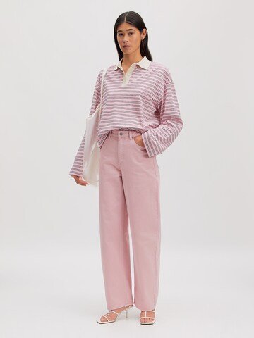 rožinė EDITED Plačios klešnės Džinsai 'Theodora'