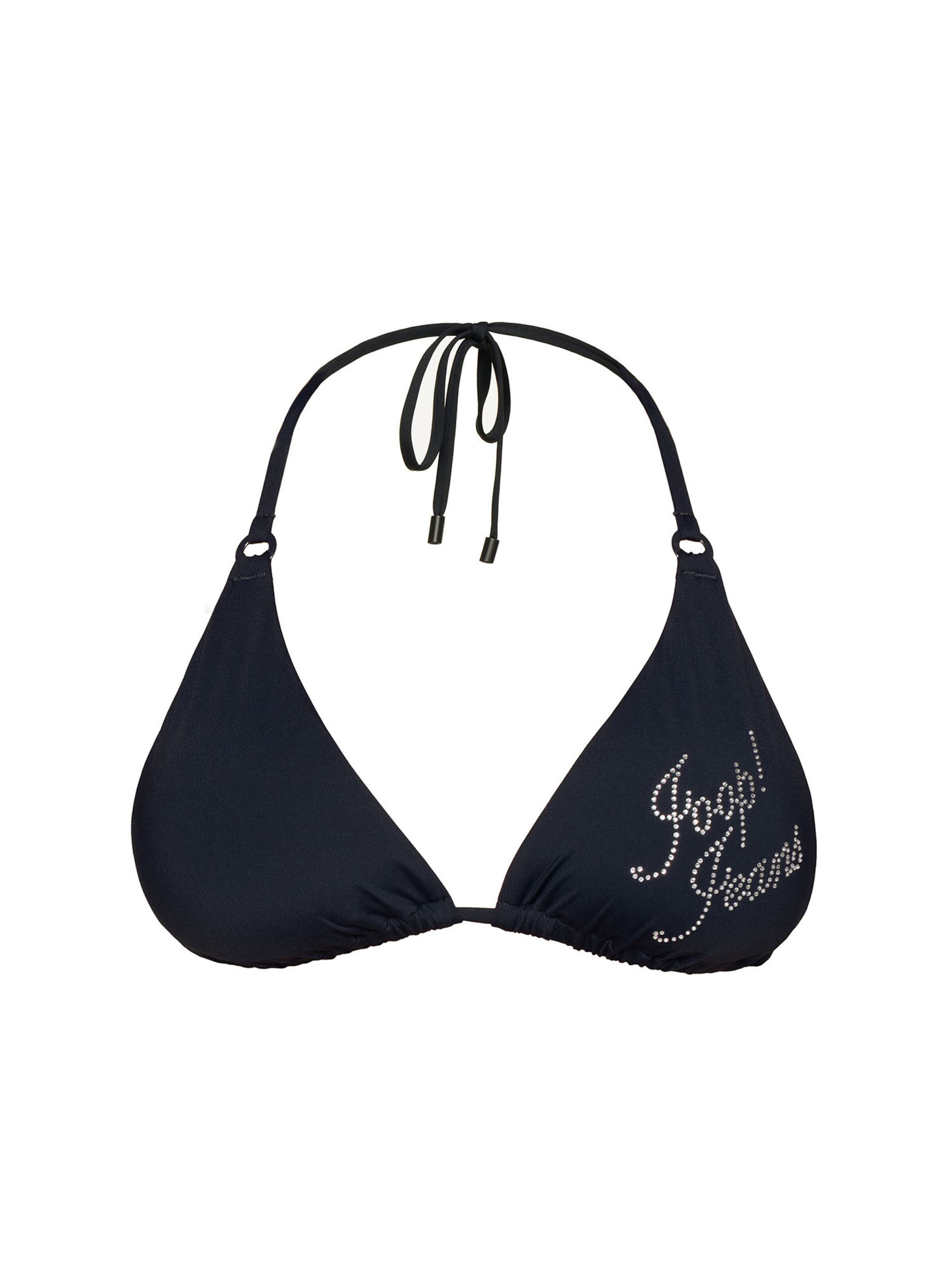 JOOP! Jeans Triangel Bügel-Bikini-Top ' Glamour ' in Schwarz: Vorderseite