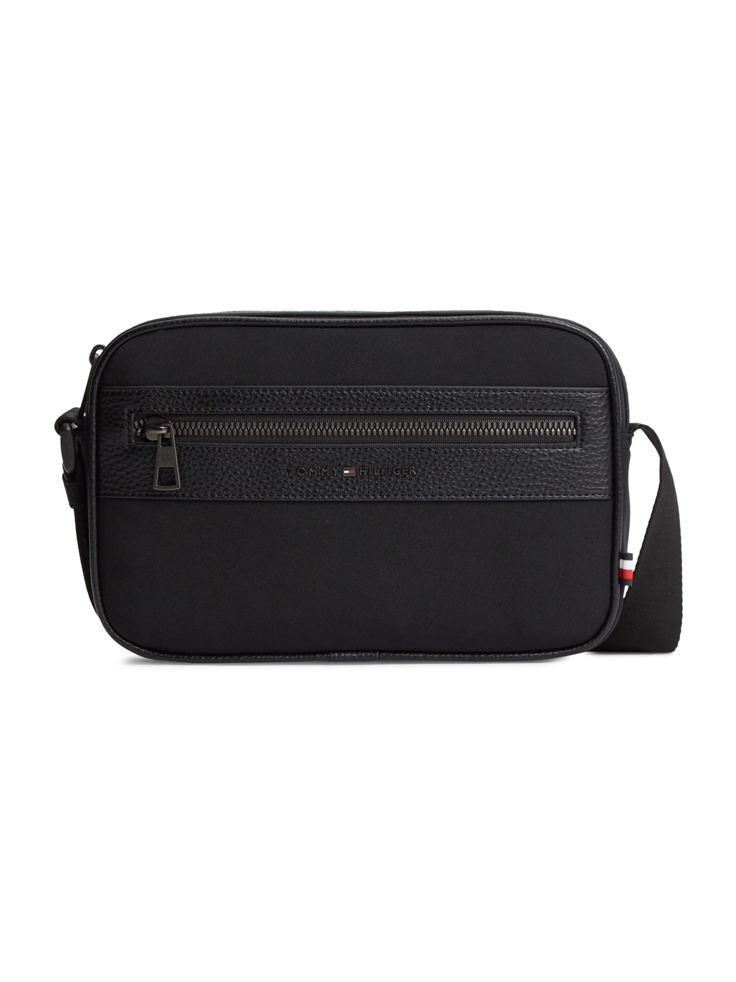 melns TOMMY HILFIGER Pleca soma: no priekšpuses