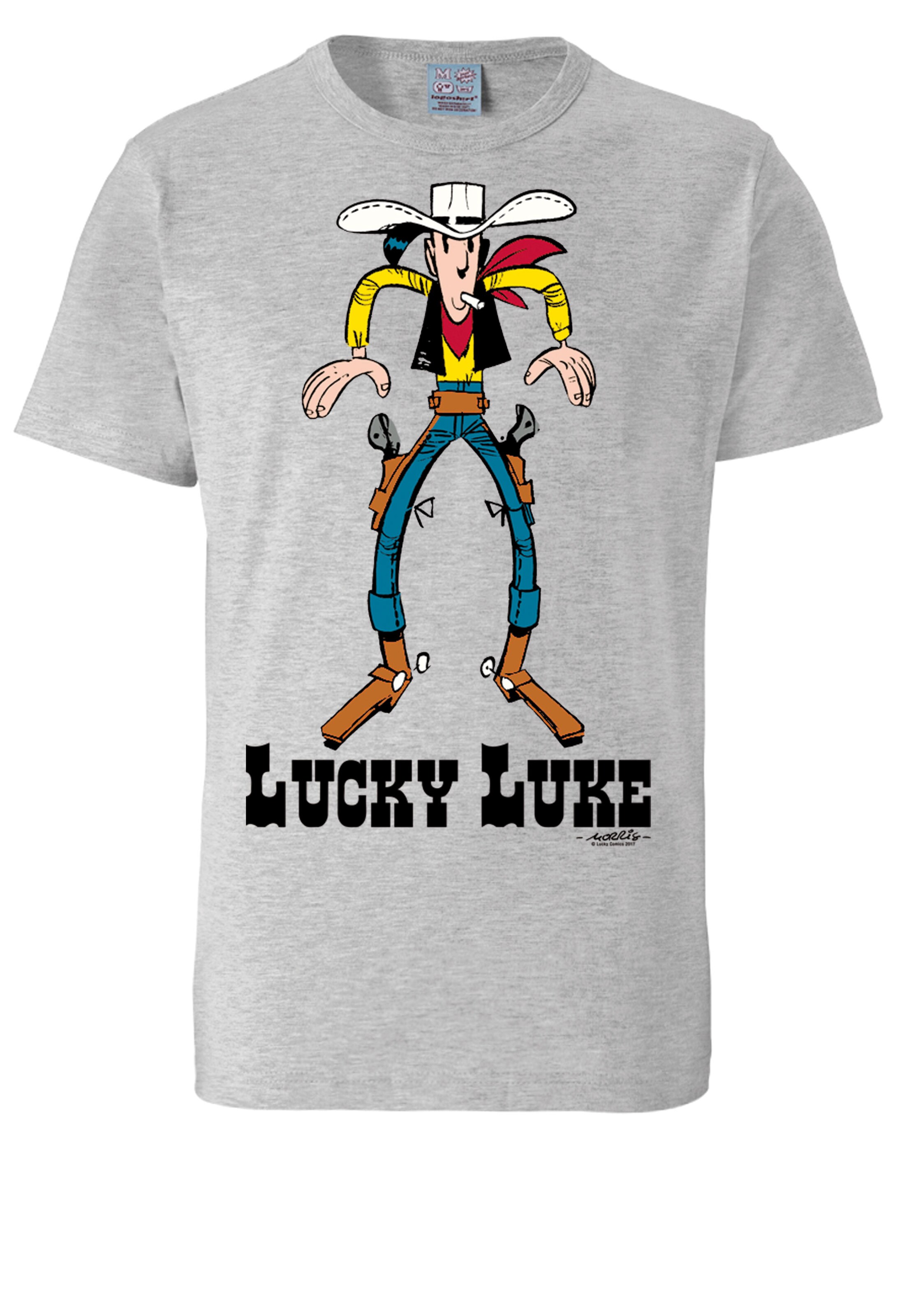 LOGOSHIRT T-Shirt 'Lucky Luke Colt' in Grau: Vorderseite
