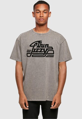 Merchcode Shirt 'Thin Lizzy - Logo Rocker' in Grijs: voorkant