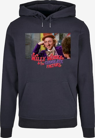 ABSOLUTE CULT Sweatshirt 'Willy Wonka And The Chocolate Factory - Condescending Wonka' in Blauw: voorkant