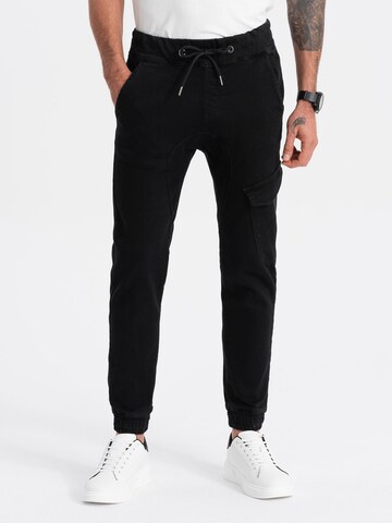 Effilé Jeans cargo 'PADJ-0112' Ombre en noir : devant