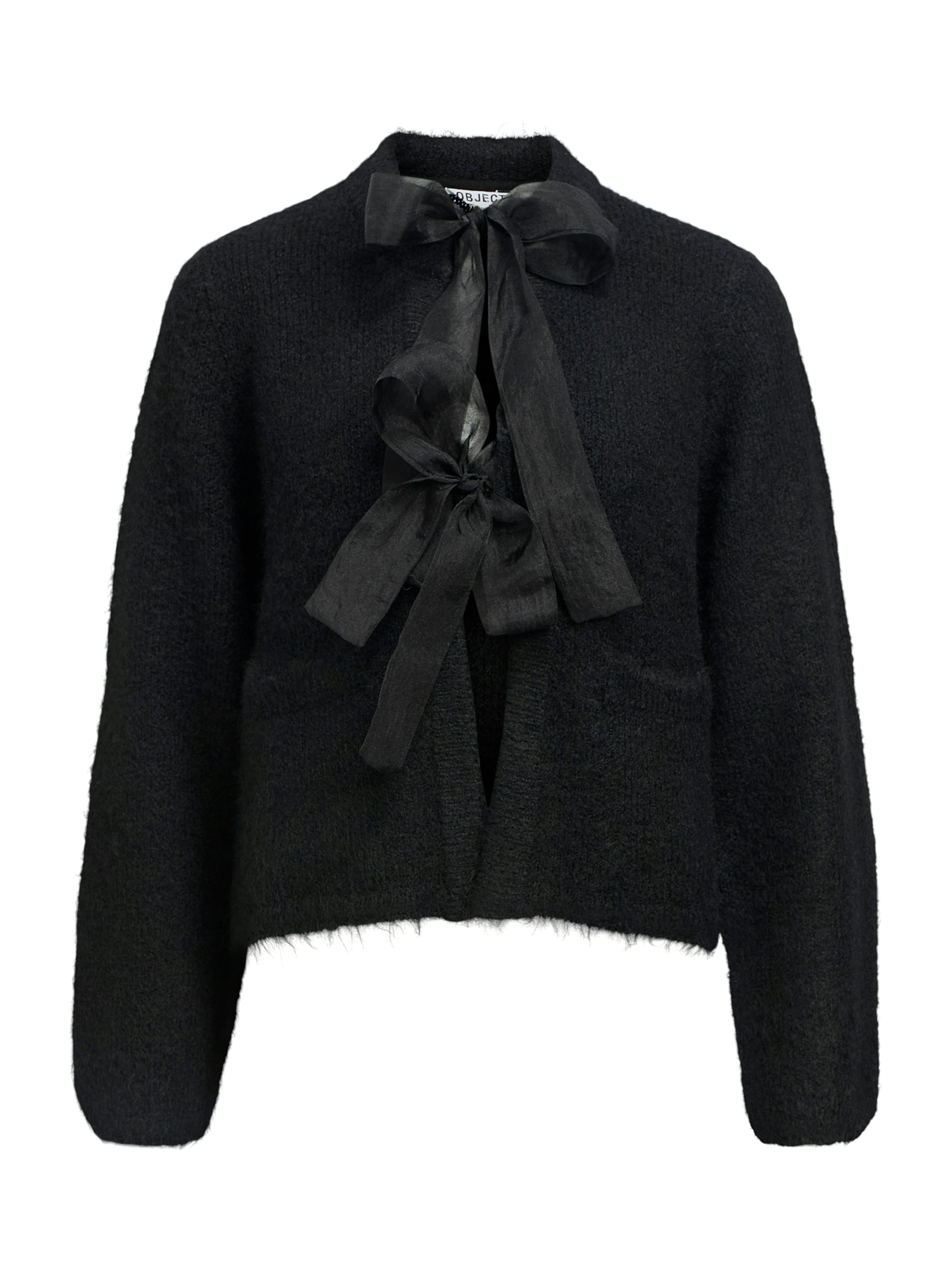 OBJECT Gebreid vest 'OBJSaggia' in Zwart: voorkant