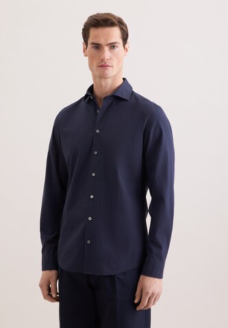 SEIDENSTICKER Slim fit Button Up Shirt in Blue: front