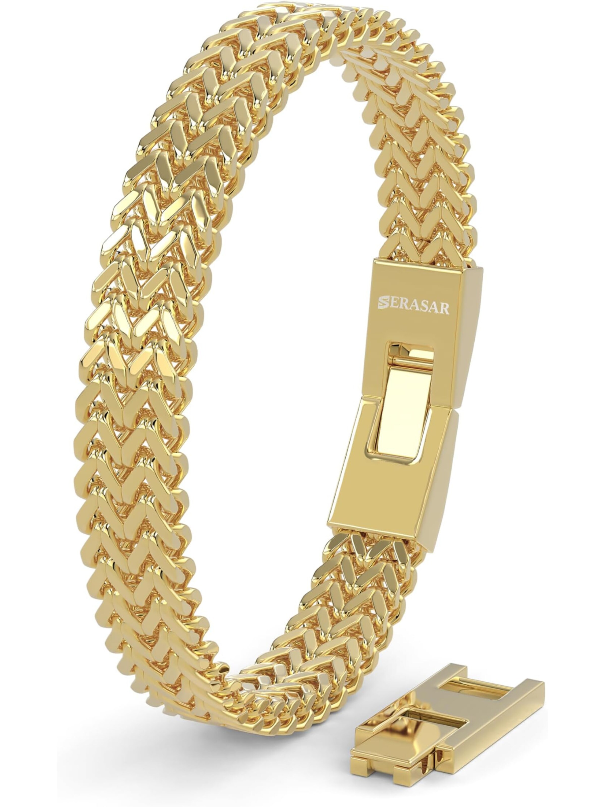 SERASAR Armband 'Edelstahlarmband "Franco"' in Goud: voorkant