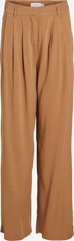 VILA Loose fit Pleat-Front Pants 'Vero' in Brown: front