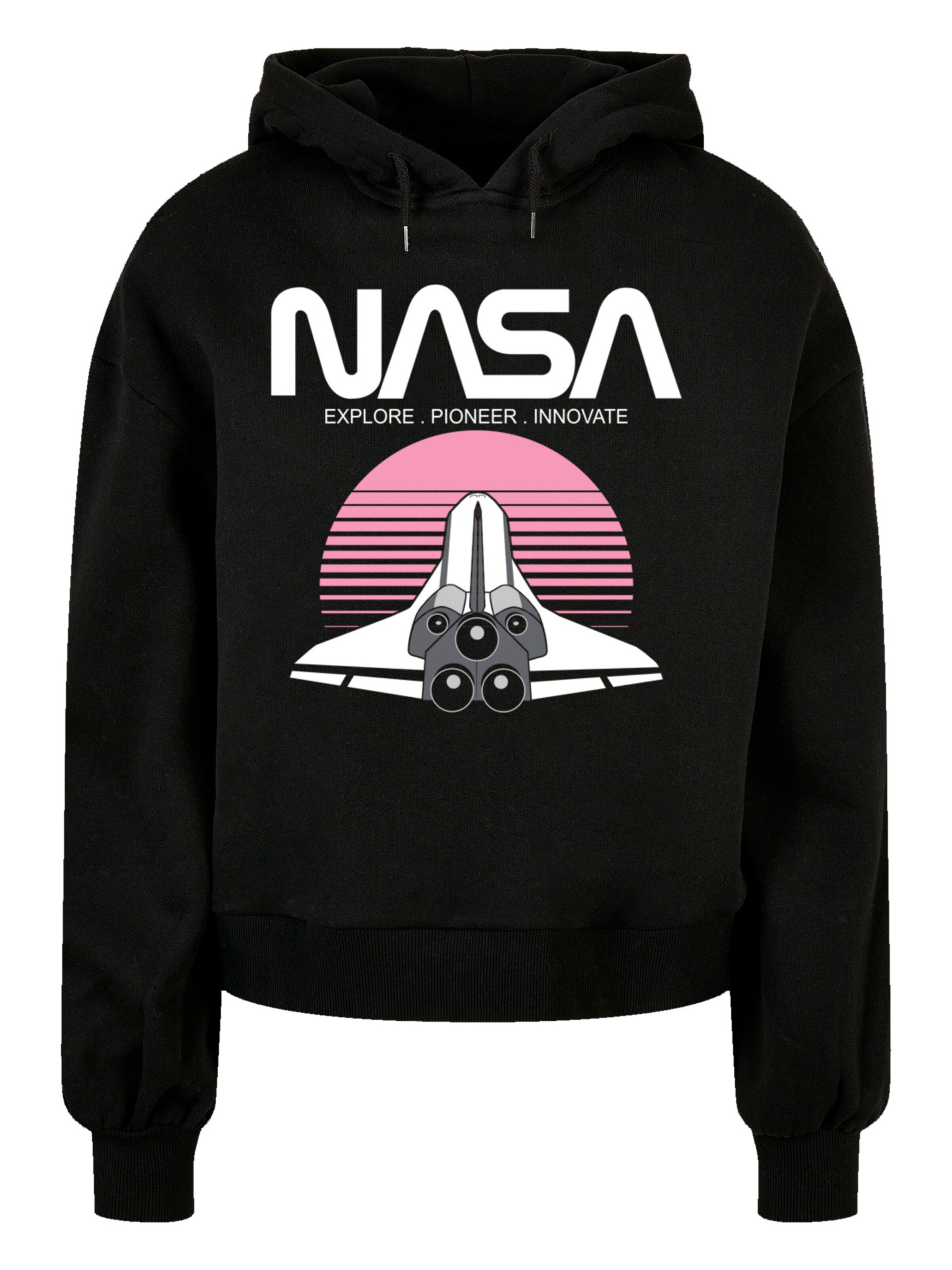 F4NT4STIC Sweatshirt 'NASA ' in Zwart: voorkant