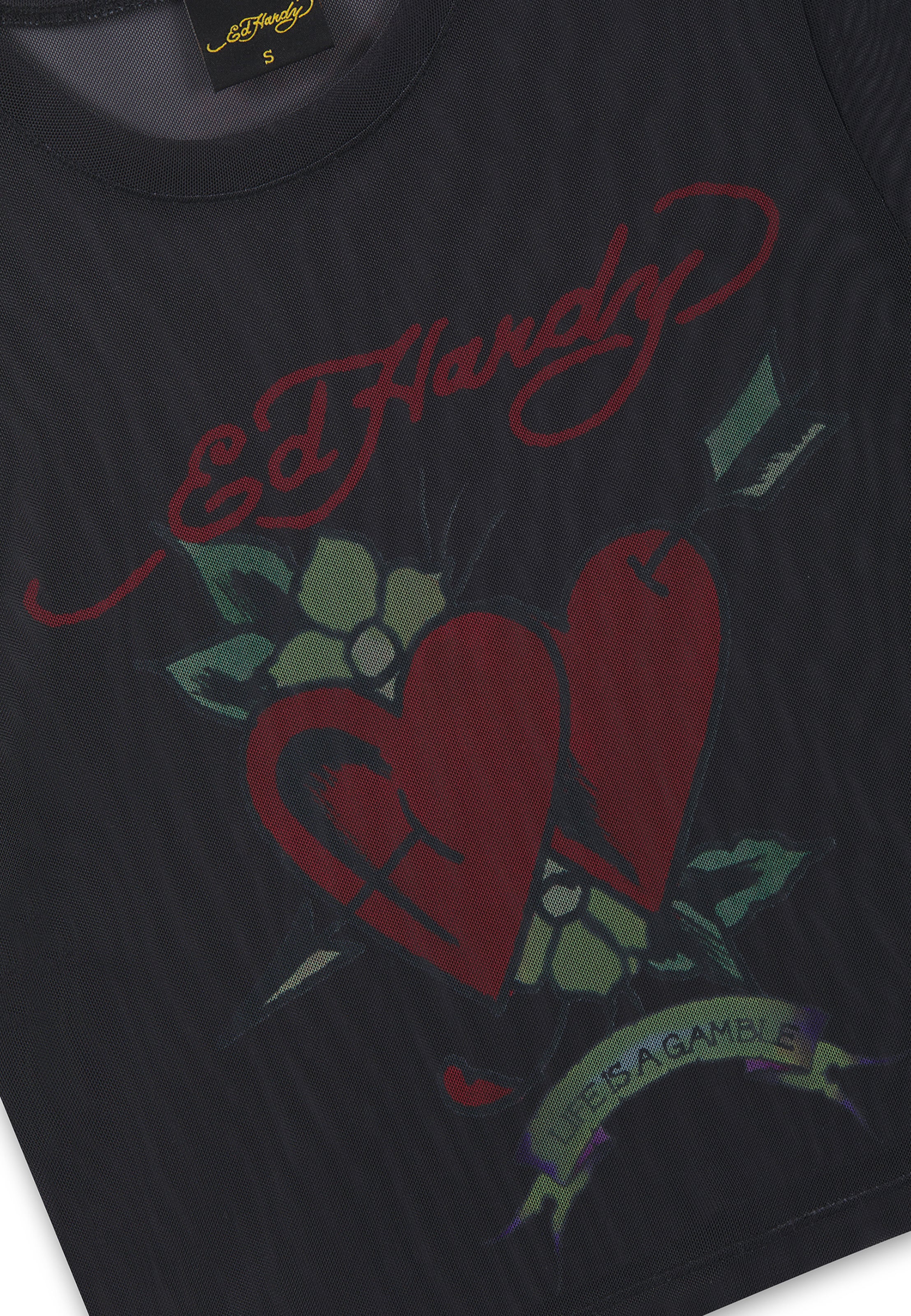 Ed Hardy Тениска 'Life Is A Gamble' в черно