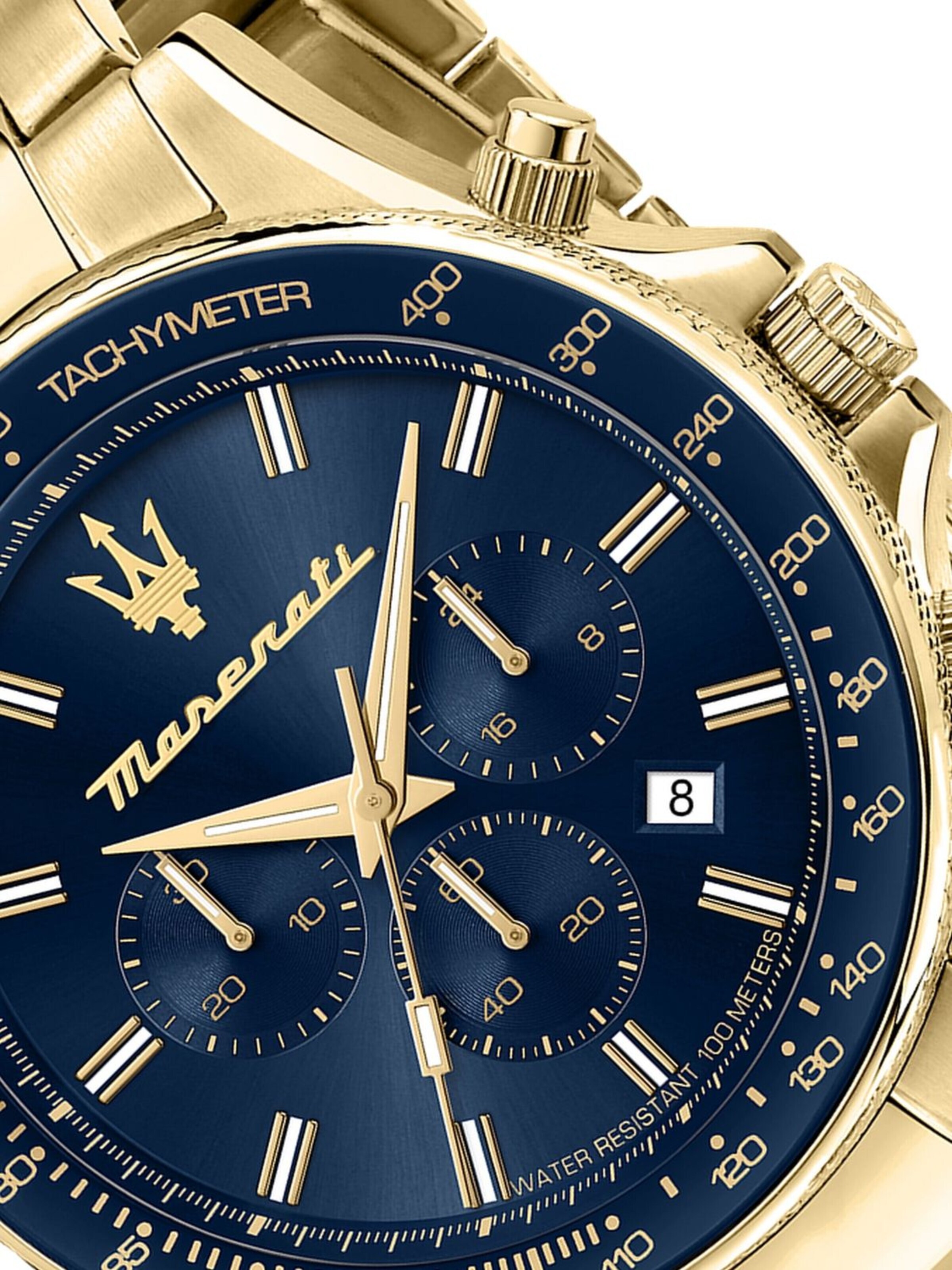 Montre à affichage analogique Maserati en or