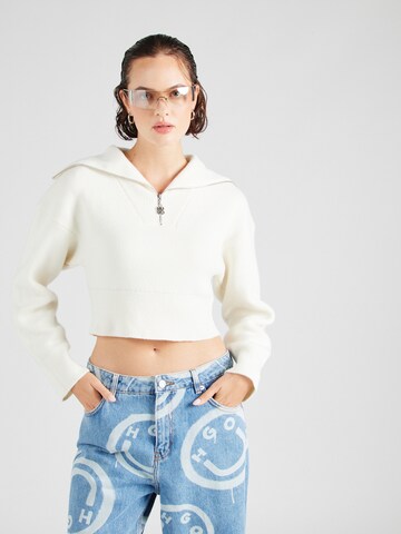 HUGO - Pullover 'Sheveni' em branco: frente