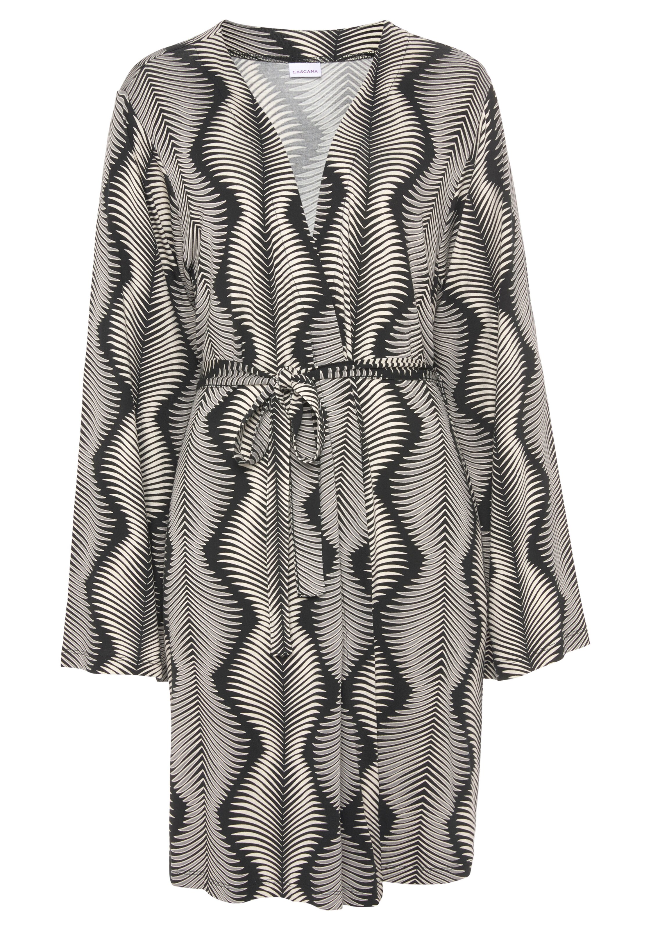 LASCANA Dressing Gown in Grey: front