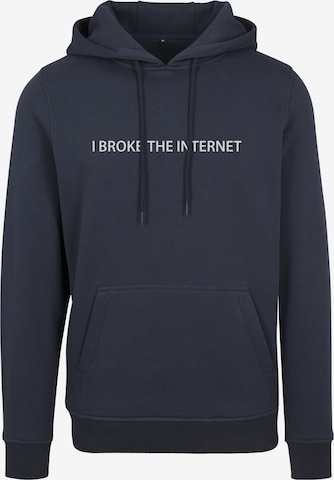 Merchcode Sweatshirt 'I broke' in Blue: front