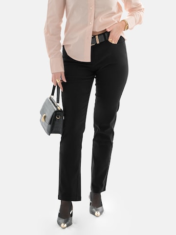 PANTONECLO Regular Trousers 'Leafletic Women’s Trouser' in Black