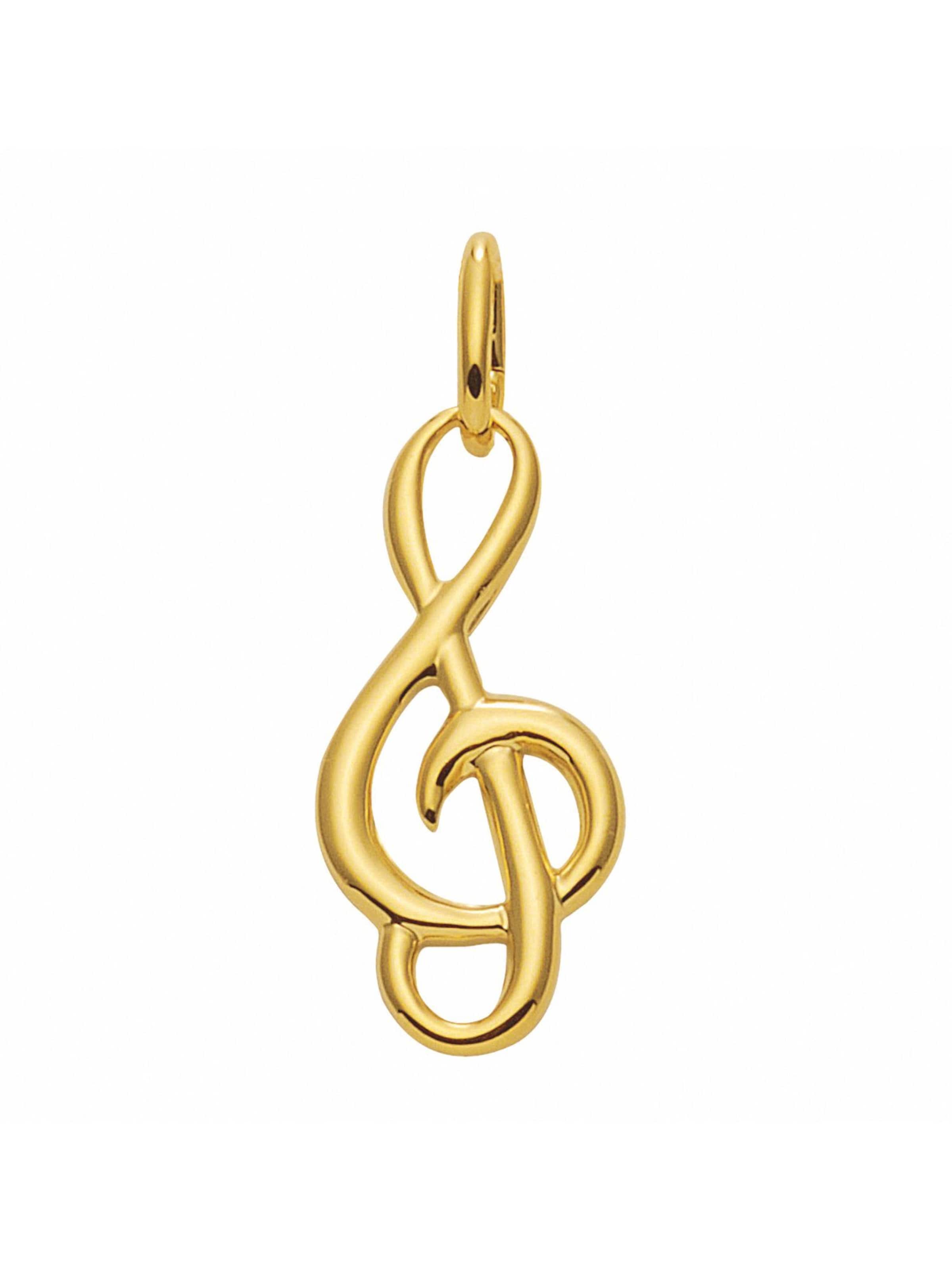 Adelia´s Pendant 'Notenschlüssel' in Gold: front