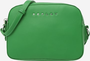 REPLAY Чанта за през рамо тип преметка в зелено: отпред