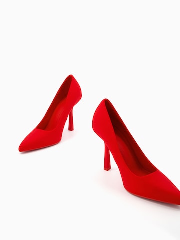 Bershka Čevlji s peto | rdeča barva