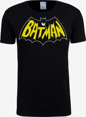LOGOSHIRT Shirt 'Batman - Fledermaus' in Zwart: voorkant