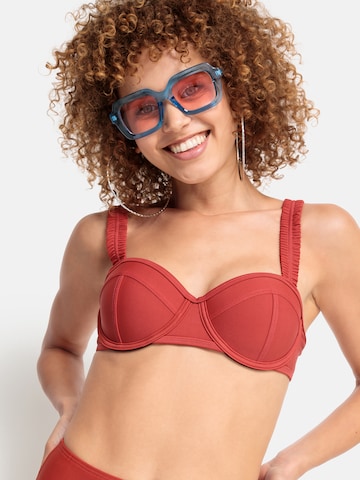 LSCN by LASCANA Balconette Bikini Top 'Gina' in Red: front