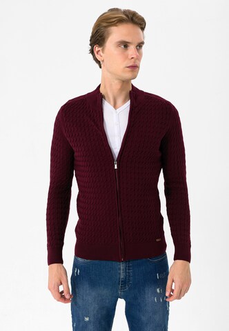 Vestes en maille Jimmy Sanders en rouge : devant