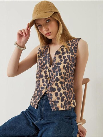 Gilet da completo di Bianco Lucci in beige: frontale