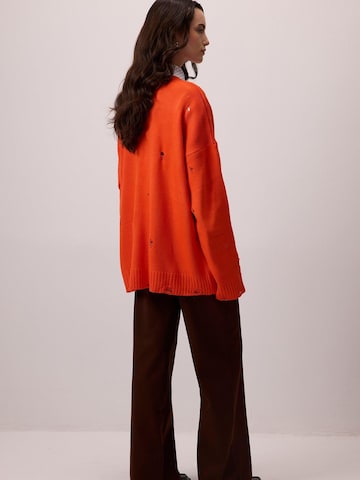Touché Privé Pullover 'Distressed Knit Sweater'‌ in Orange