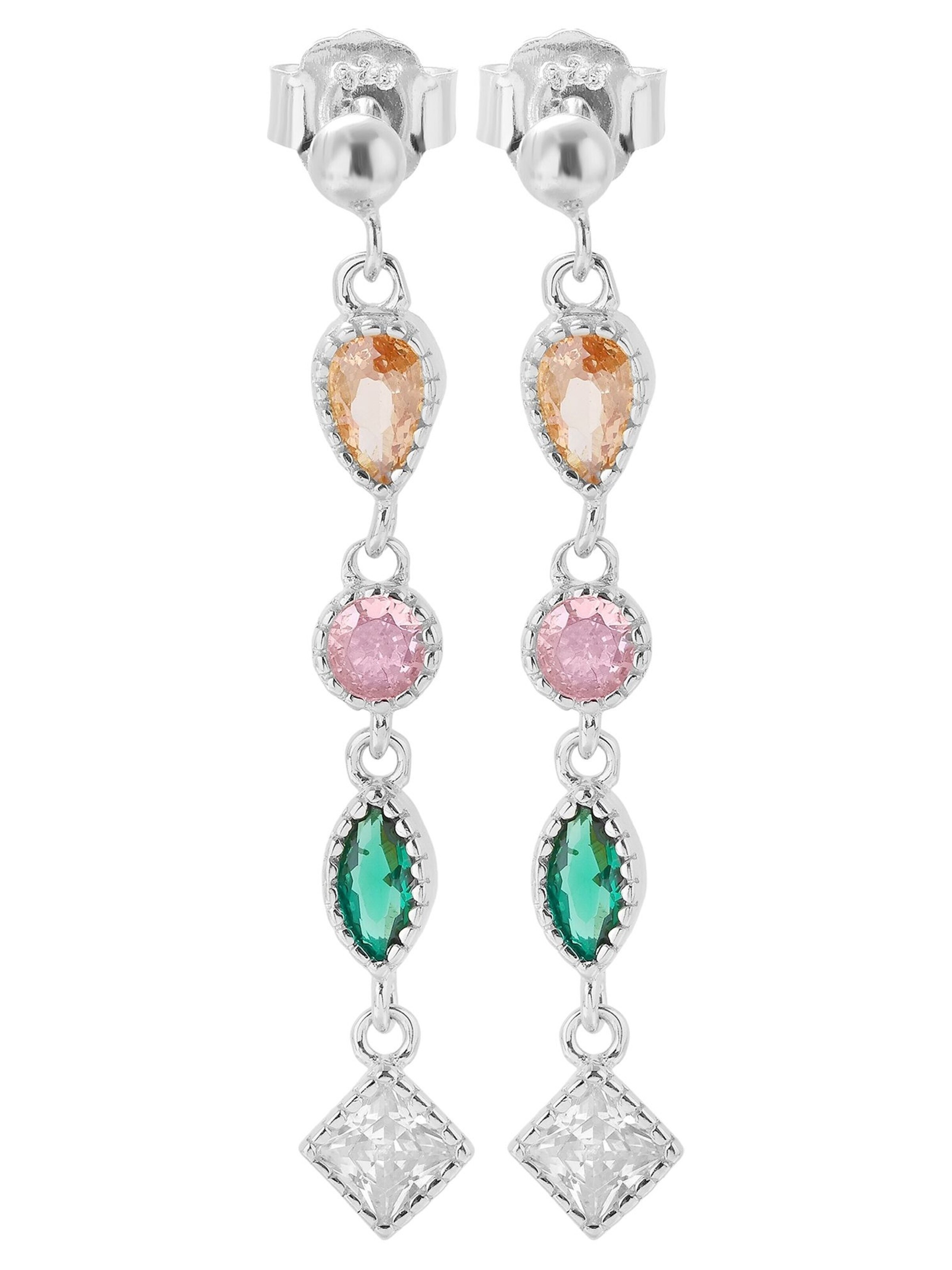 Akzent Earrings '"Vada" aus 925 Sterlingsilber, rhodiniert, langlebig' in Silver: front