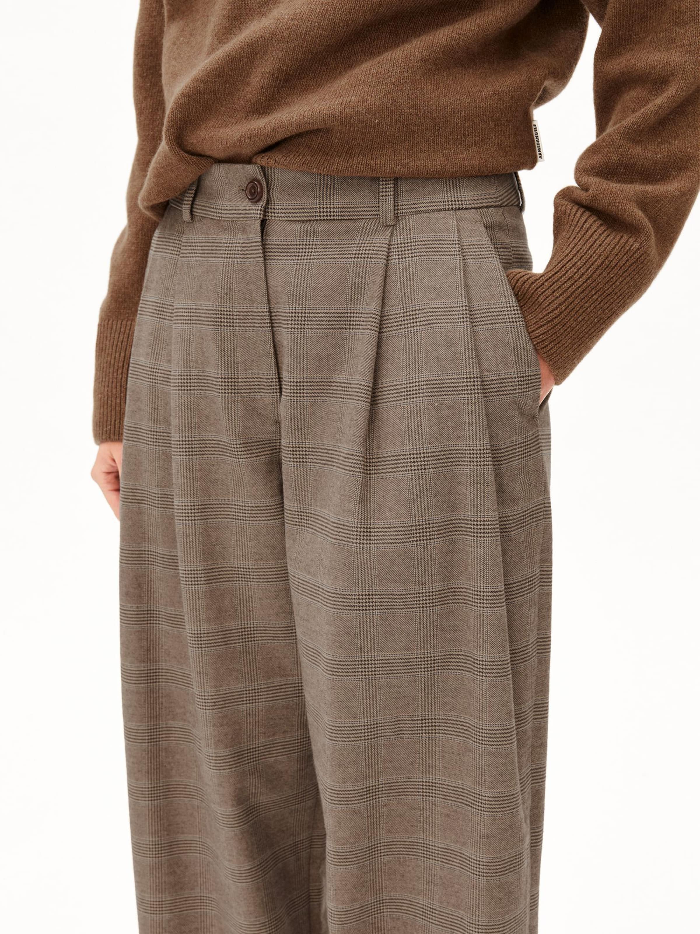 ARMEDANGELS Loose fit Trousers in Brown: front