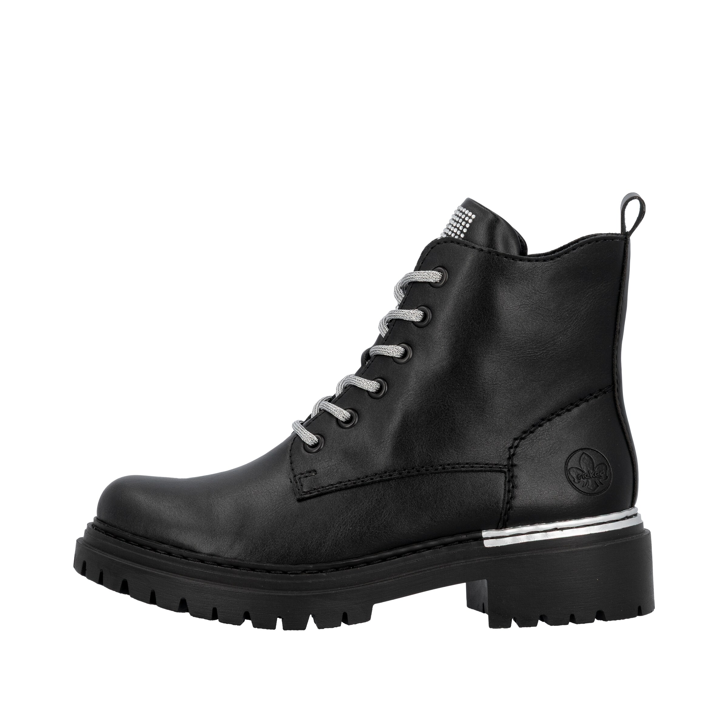 Rieker Lace-Up Ankle Boots in Black
