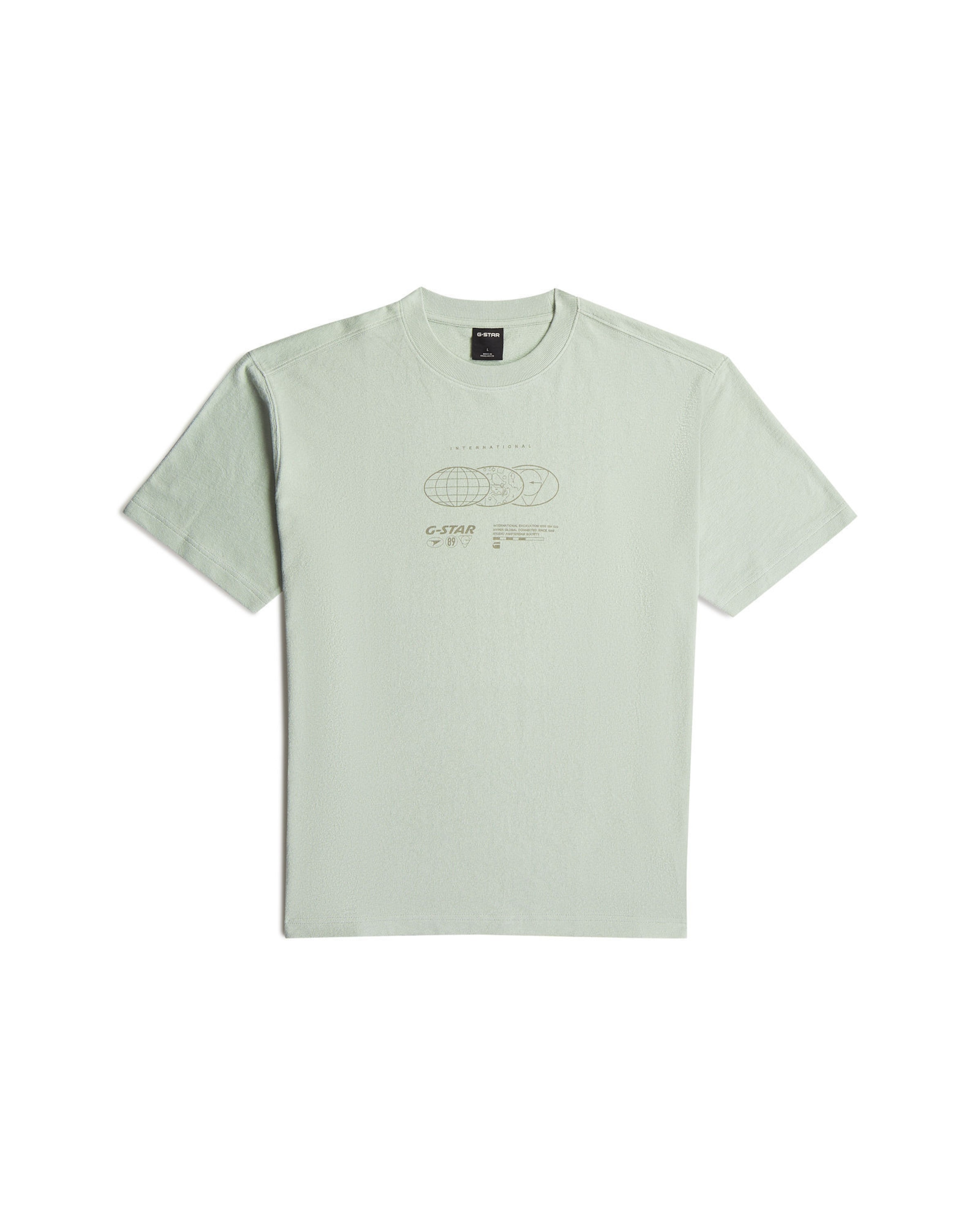 G-STAR T-Shirt - 'Globes Relaxed T-Shirt' in Grün: Vorderseite
