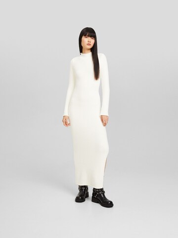 Bershka Knitted dress in Beige: front