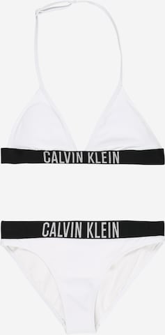 Costum de baie două piese de la Calvin Klein Swimwear pe alb: față