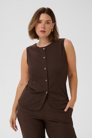 KAFFE CURVE Vest 'KCkristin' in Brown: front