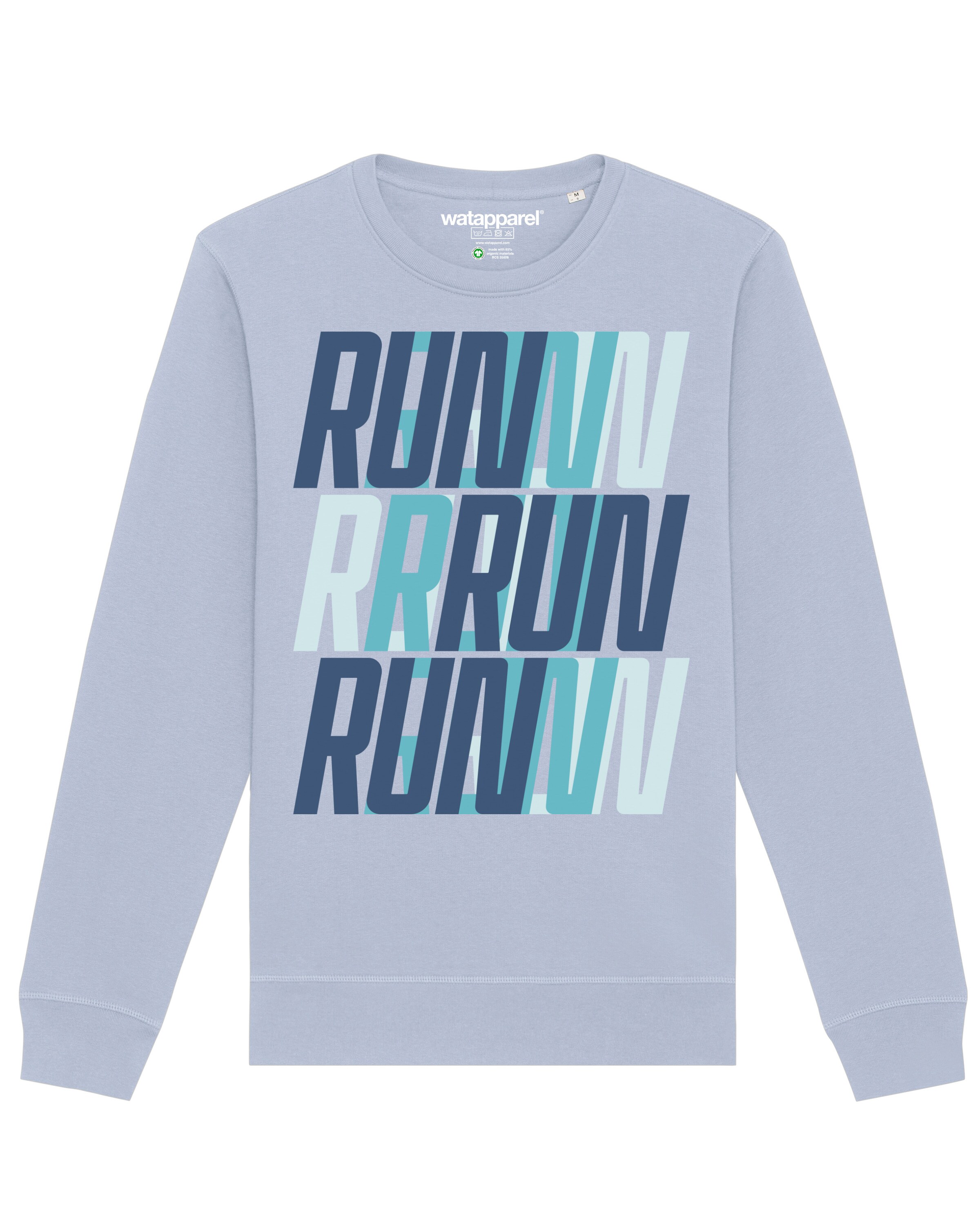 Watapparel Sweatshirt ' Run, Run, Run' in Blau: Vorderseite