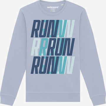 Felpa ' Run, Run, Run' di Watapparel in blu: frontale