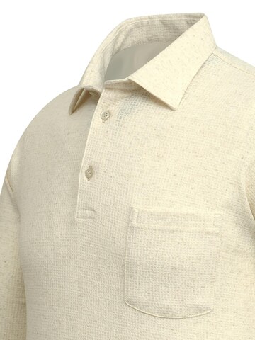 Cizgi Triko Shirt‌‌‌‌‌‌ in Weiß