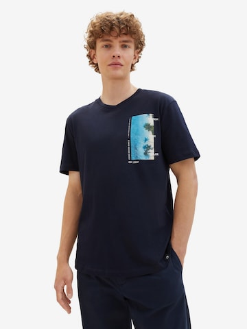 T-Shirt TOM TAILOR DENIM en bleu : devant