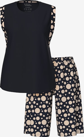 Ulla Popken Korte pyjama in Zwart: voorkant