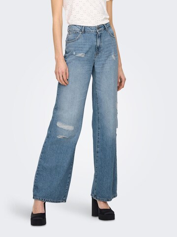 Wide leg Jeans de la ONLY pe albastru: față